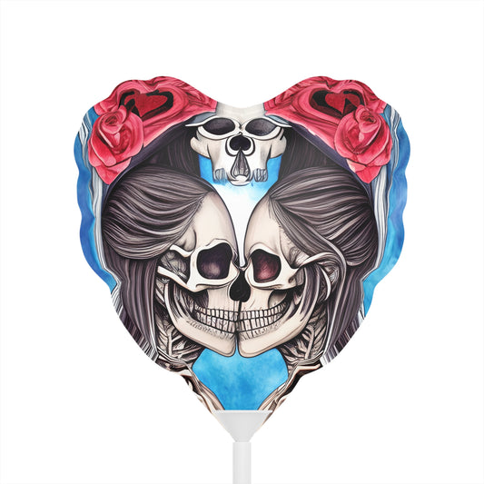 Love Shows No Time Boundaries Skulls,  Loewenkind Creations Balloons (Round and Heart-shaped), 6"