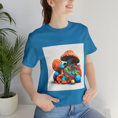 Hippie Mushroom Color Candy Style Design Style 1Unisex Jersey Short Sleeve Tee