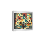 Gathered Circles, Matte Canvas, Framed (Multi-color)