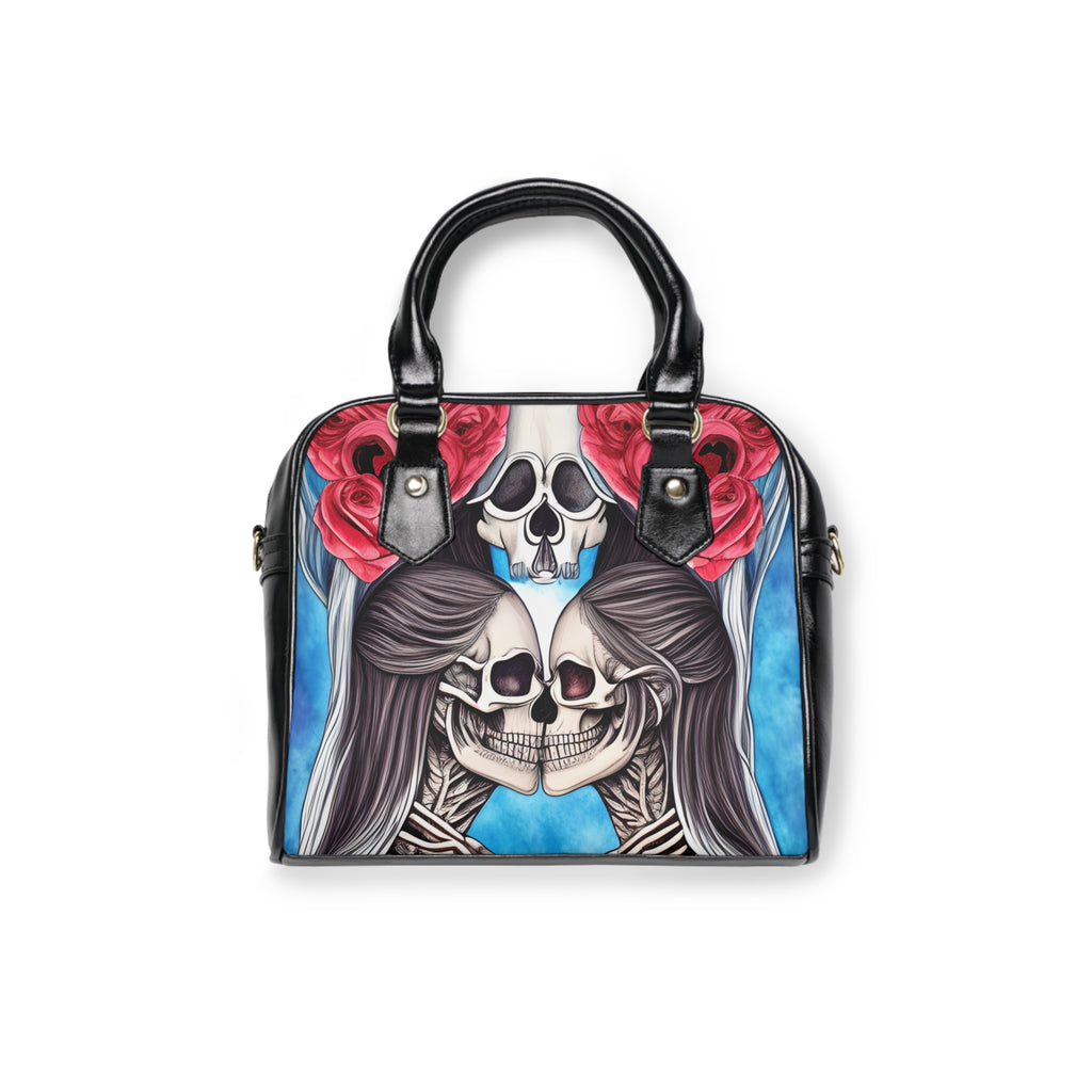Love Shows No Time Boundaries Skulls,  Loewenkind Creations Shoulder Handbag
