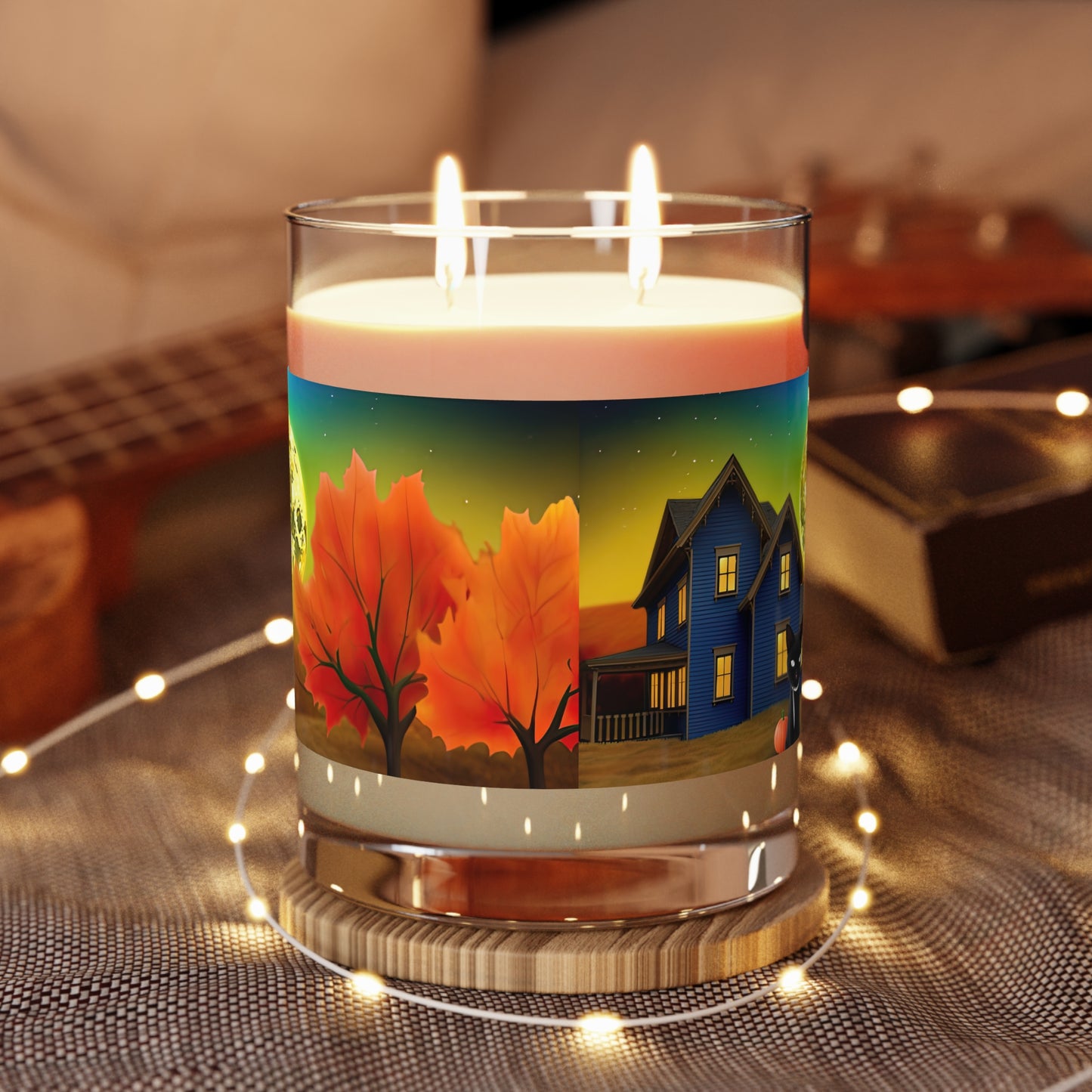 Ready For Fall Amazing Moon And Cat, Scented Candle - Full Glass, 11oz