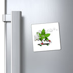 Marijuana Reggae Pot Leaf Man Smoking A Joint With Red Sneakers Riding Skateboard Style 3 Magnets