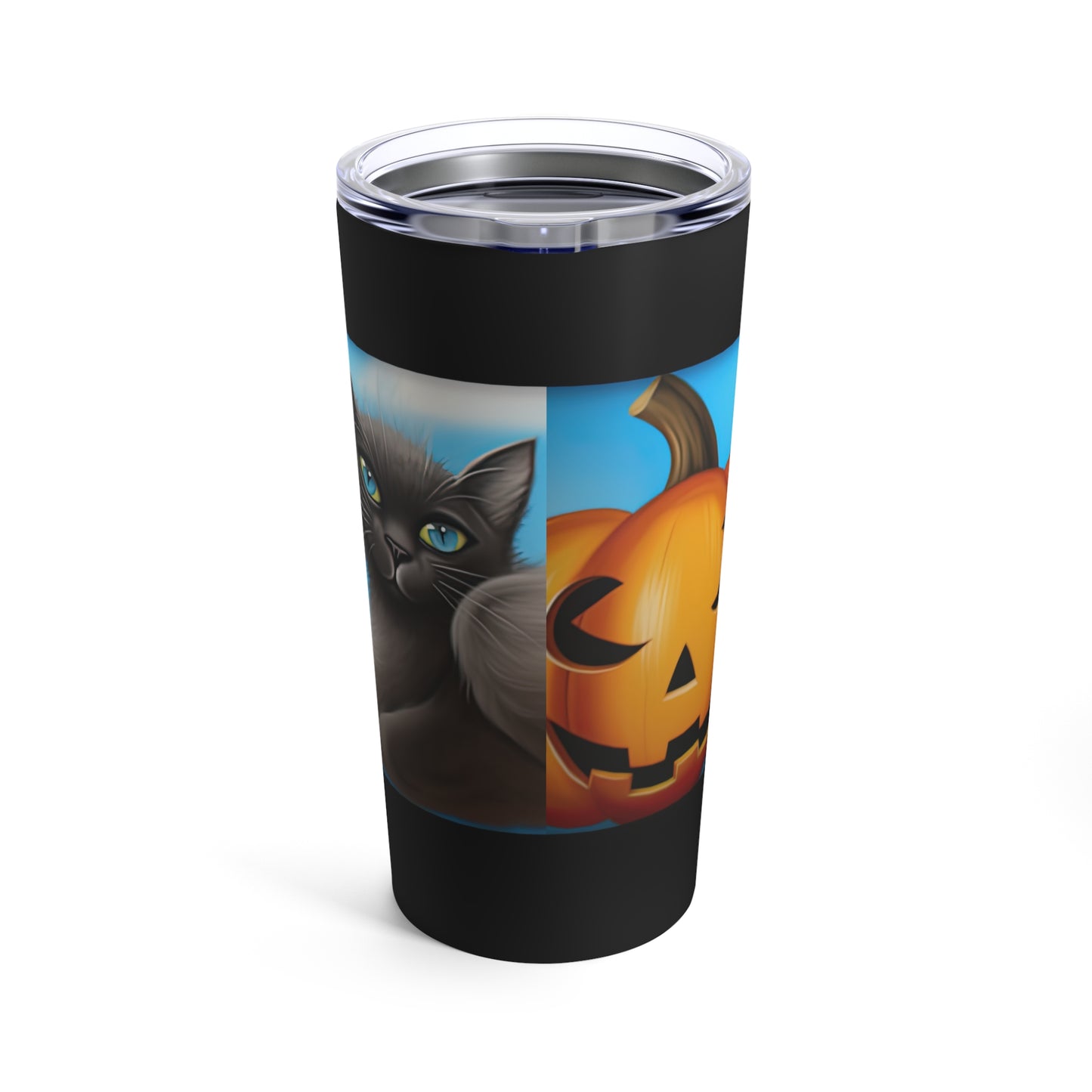 Beautiful Witch -Cat- Pumpkin Halloween Fall Tumbler 20oz