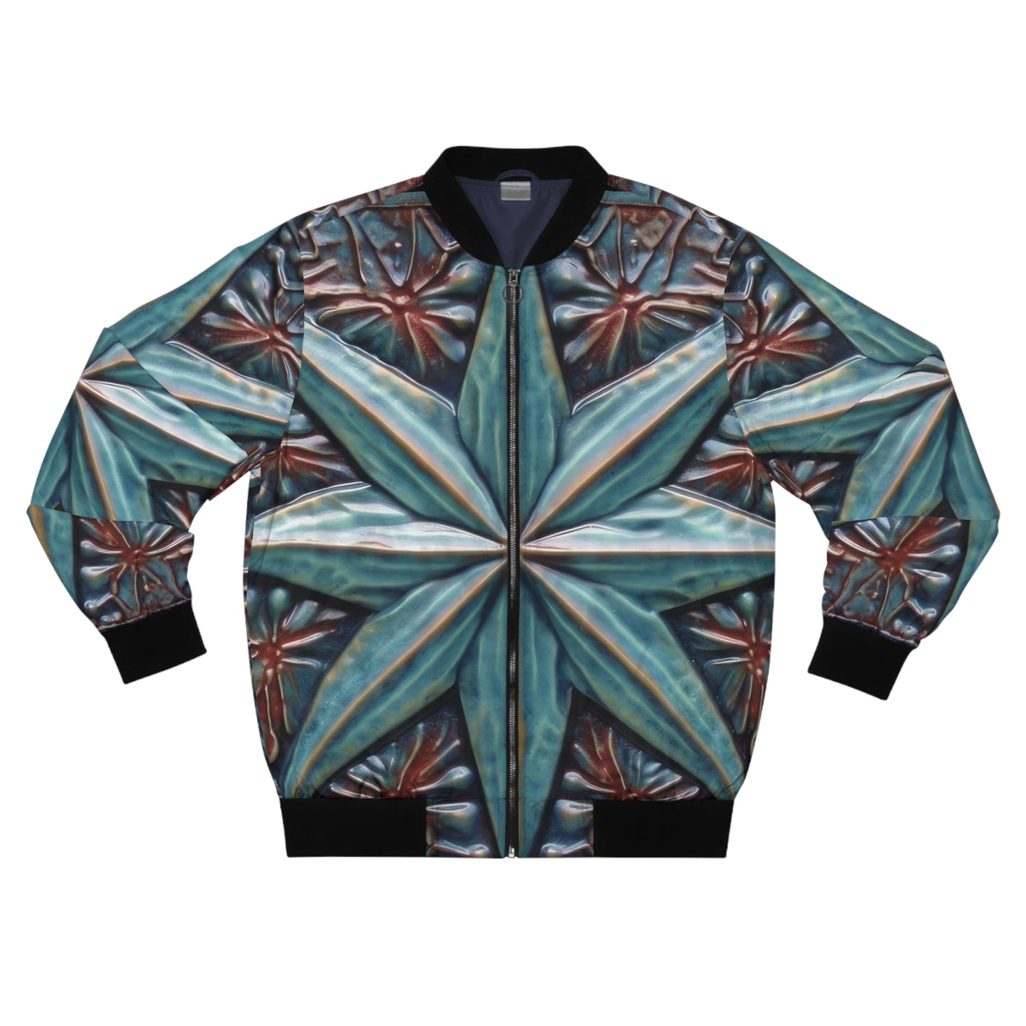 Beautiful Stars Abstract Star Style Blue And Red Men's Bomber Jacket (AOP)
