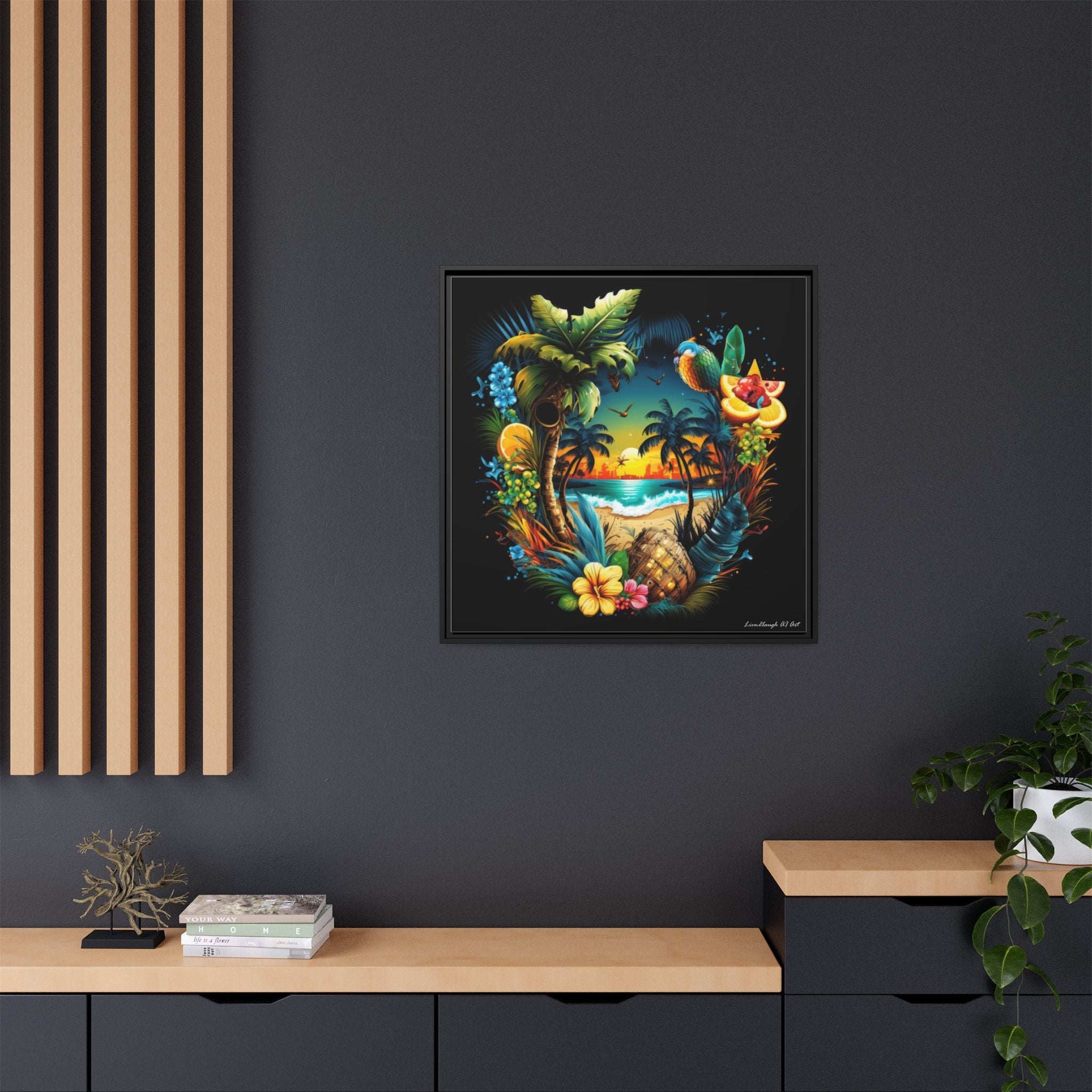 Island Rhythm at Dusk, Art Print — Colorful Modern Wall Canvas