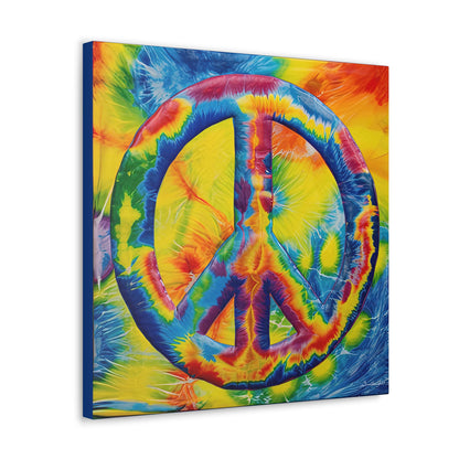 Coolio Tie Dye Hippie Peace Sign 4 Canvas Gallery Wraps