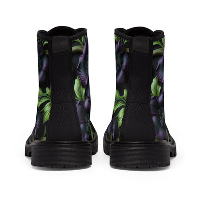 Gothic Bold & Beautiful flower floral Style 4 Women's Canvas Boots