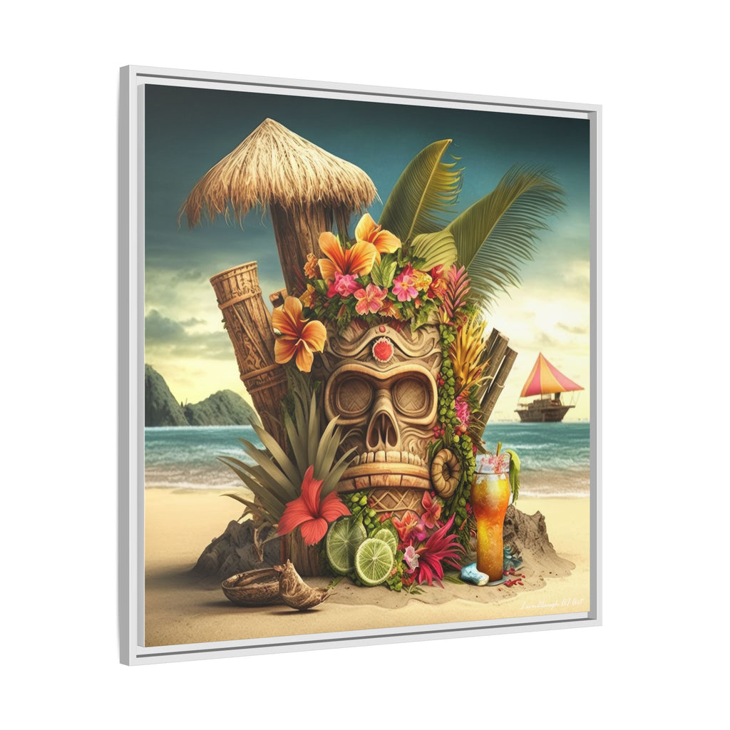 Tiki Dreams by the Shore, Art Print — Colorful Modern Wall Canvas