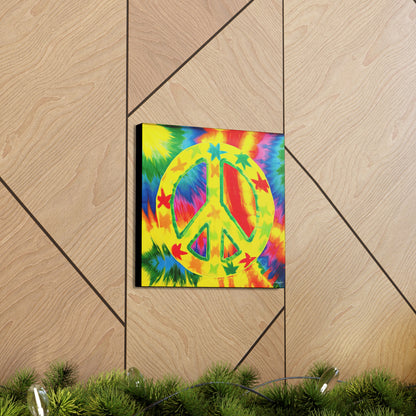 Coolio Tie Dye Hippie Peace Sign And Stars 8 Canvas Gallery Wraps