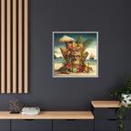 Tiki Dreams by the Shore, Art Print — Colorful Modern Wall Canvas