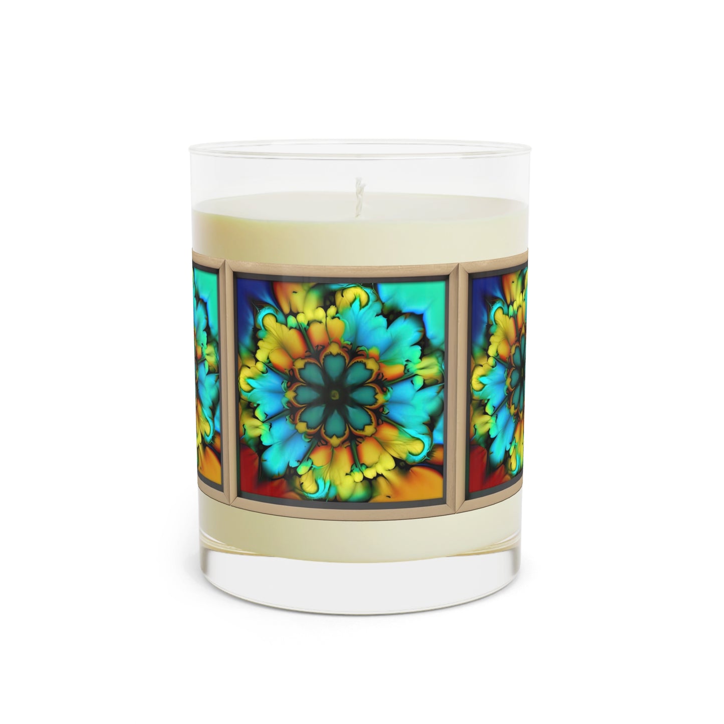 Bold And Beautiful Tie Dye B 3 Blue Yellow Scented Candle - Full Glass, 11oz