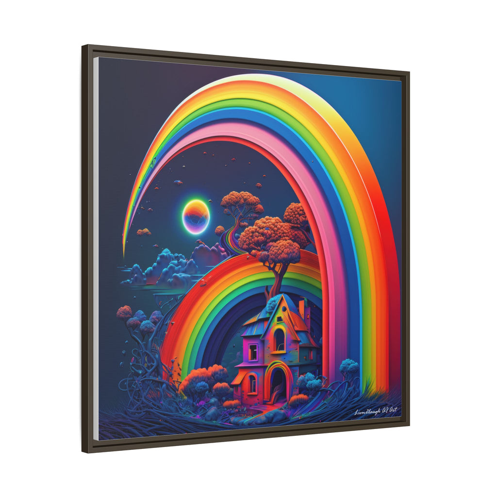 Home Beneath the Rainbow, Art Print — Colorful Modern Wall Canvas