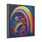 Home Beneath the Rainbow, Art Print — Colorful Modern Wall Canvas