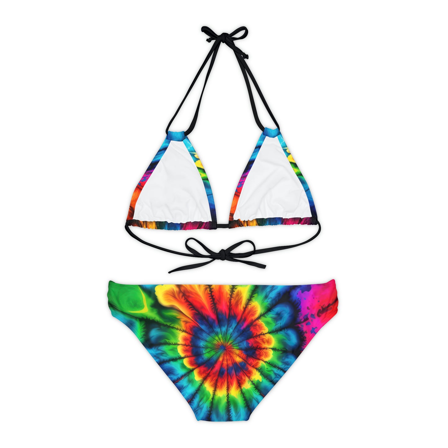 Bold And Beautiful Tie Dye Style 2 B Strappy Bikini Set (AOP)