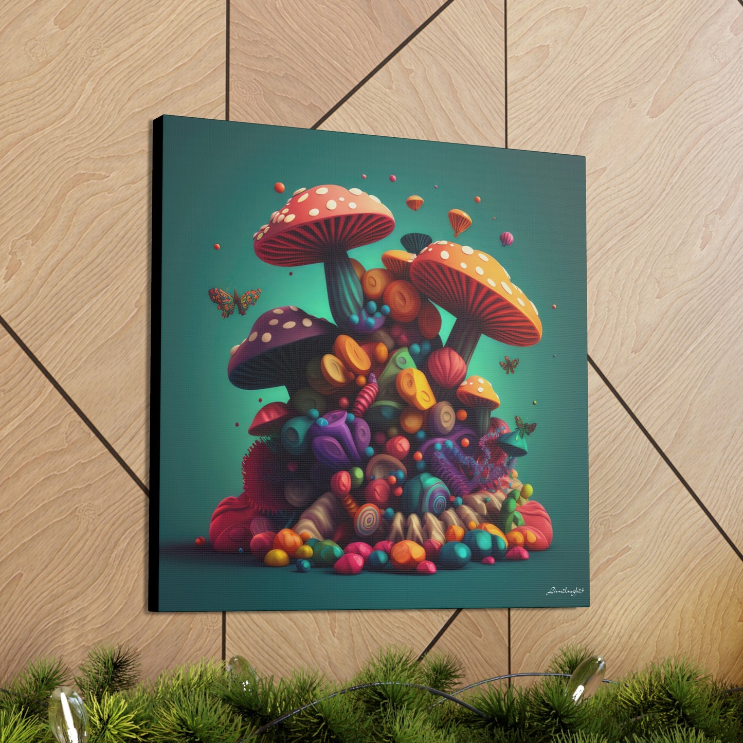 Beautiful Mushroom Luminating Colorful Bliss7 Canvas Gallery Wraps