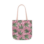 Beautifully Pink And Green Gorgeous Designed Marijuana 420 Weed Leaf Polyester Canvas Tote Bag (AOP)