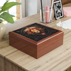 Leo Lion Black Background Jewelry Box