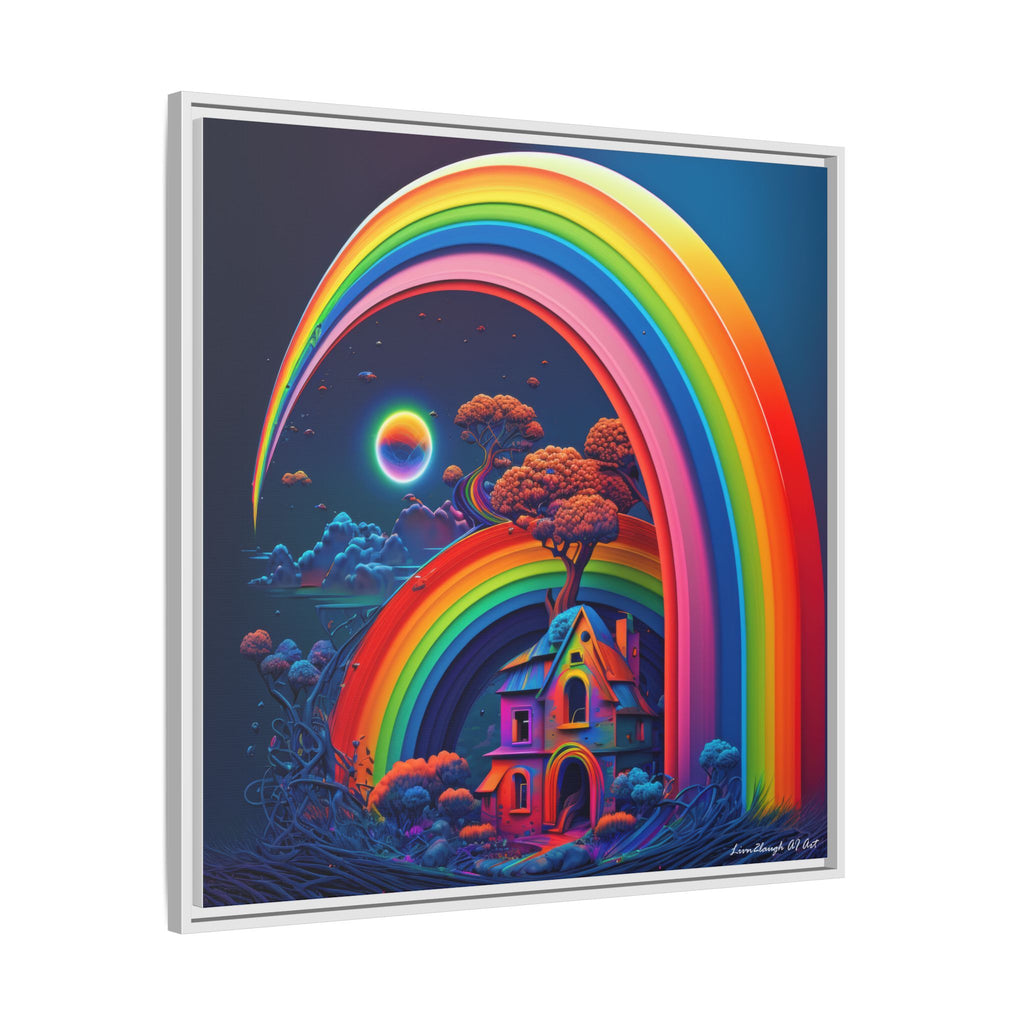 Home Beneath the Rainbow, Art Print — Colorful Modern Wall Canvas