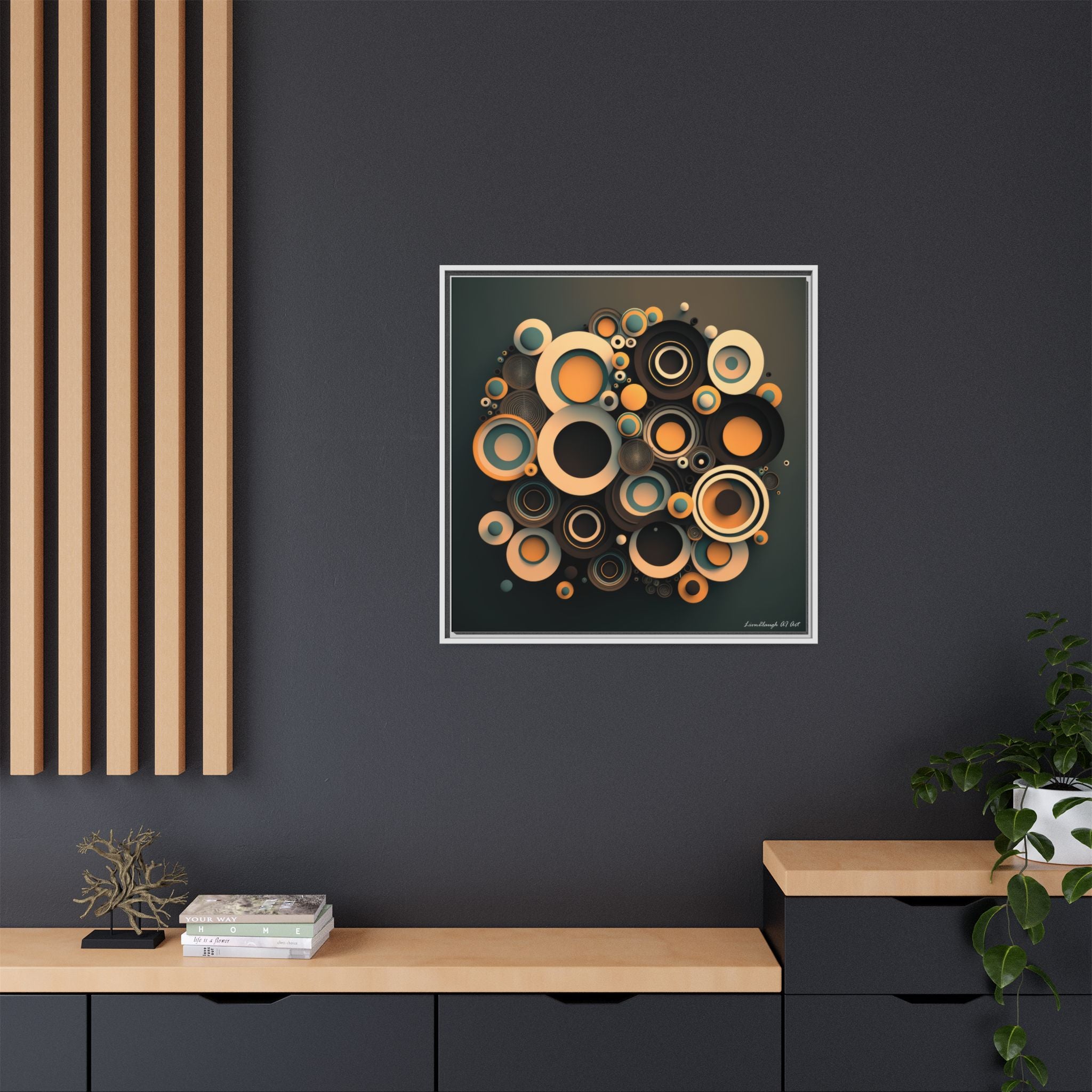 Concentric Harmony, Art Print — Colorful Modern Wall Canvas