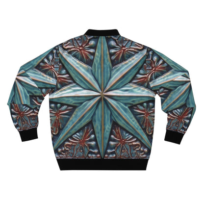 Beautiful Stars Abstract Star Style Blue And Red Men's Bomber Jacket (AOP)