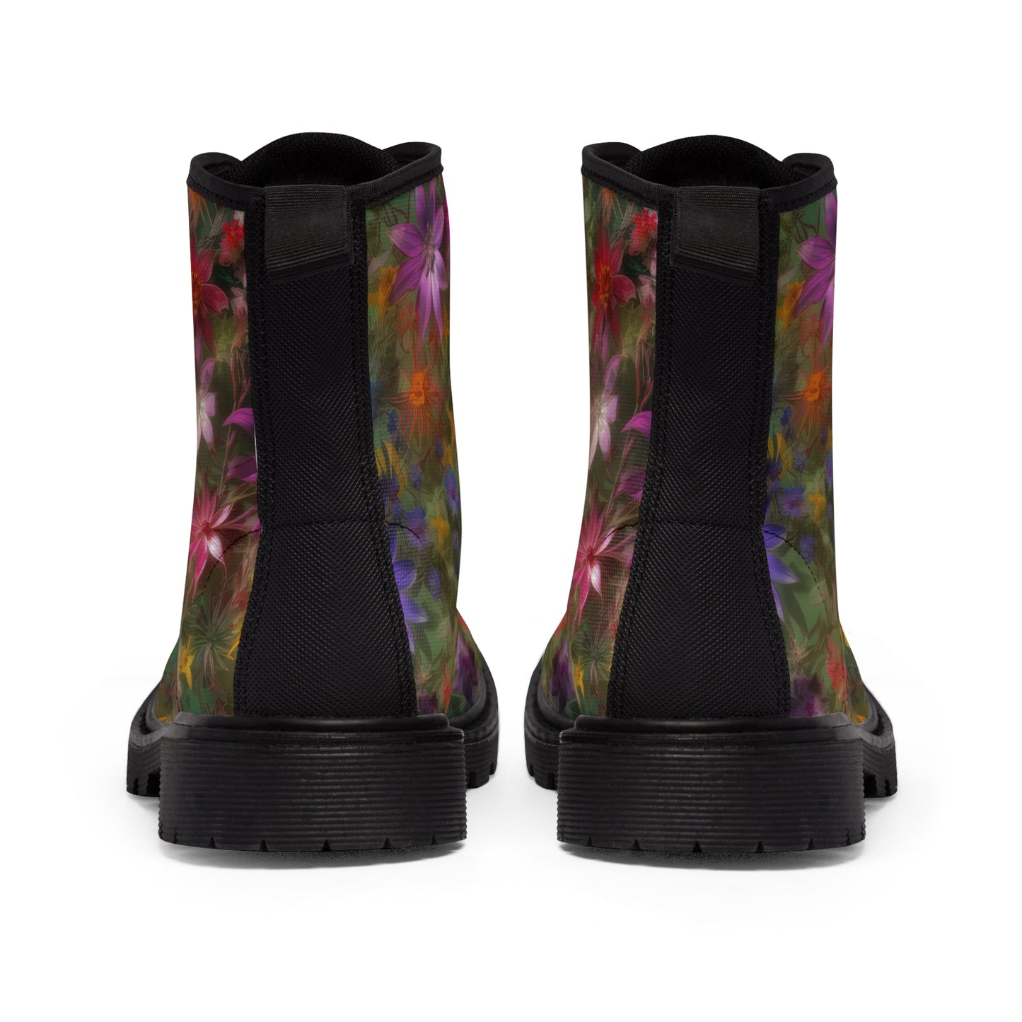Bold & Beautiful & Metallic Wildflowers, Gorgeous floral Design, Style 3 Women's Canvas Boots