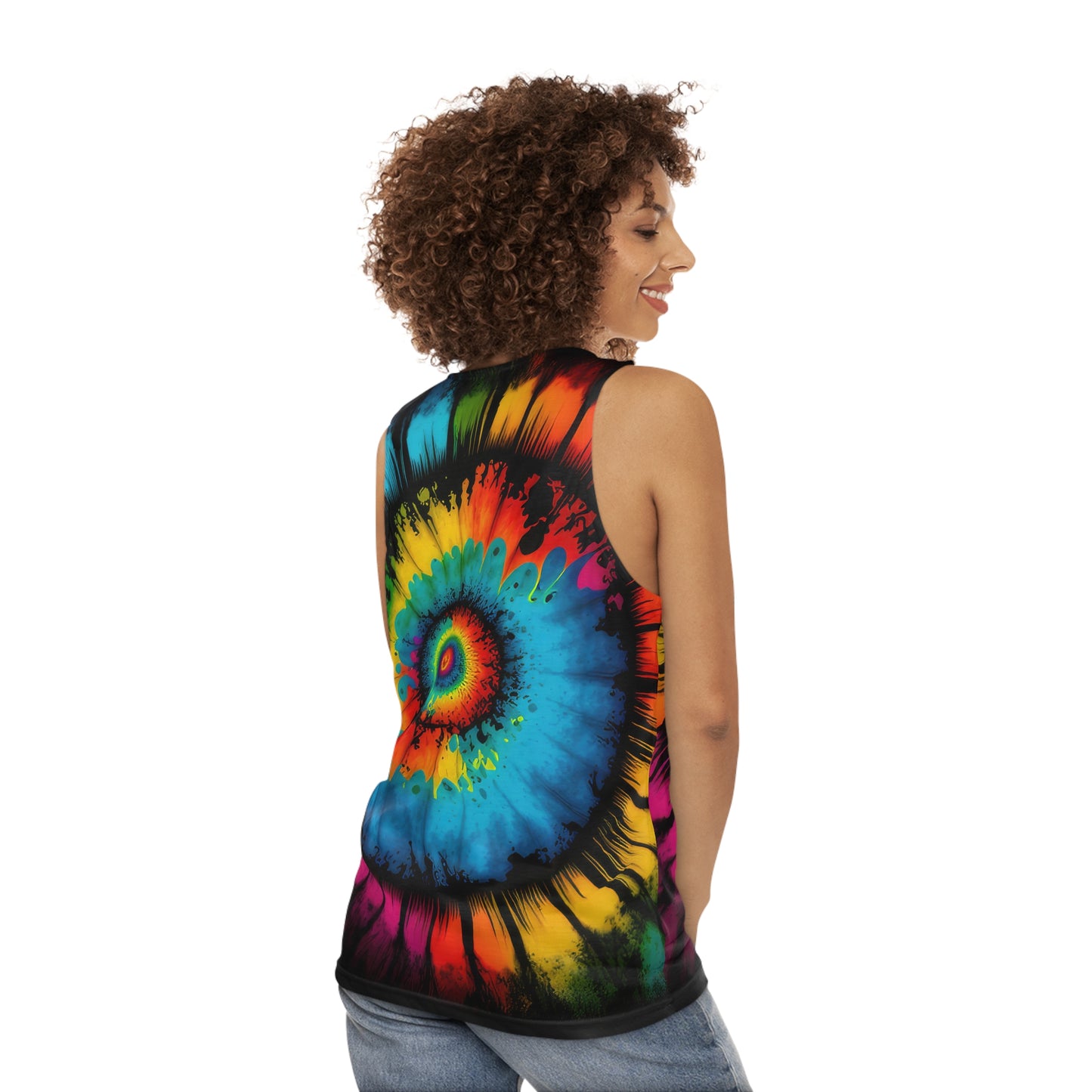 Bold And Beautiful Tie Dye Style Four Unisex Tank Top (AOP)