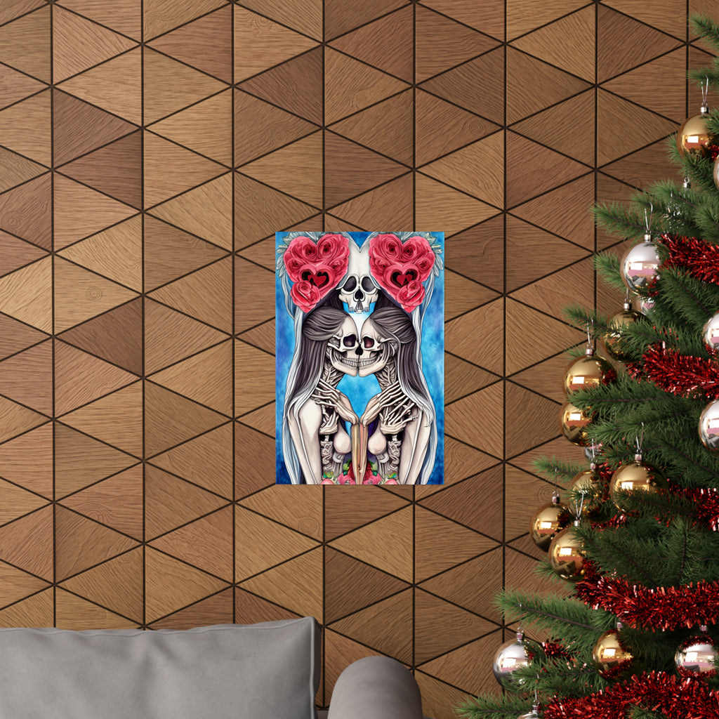 Love Shows No Time Boundaries Skulls, Image By Loewenkind Creations Premium Matte Vertical Posters