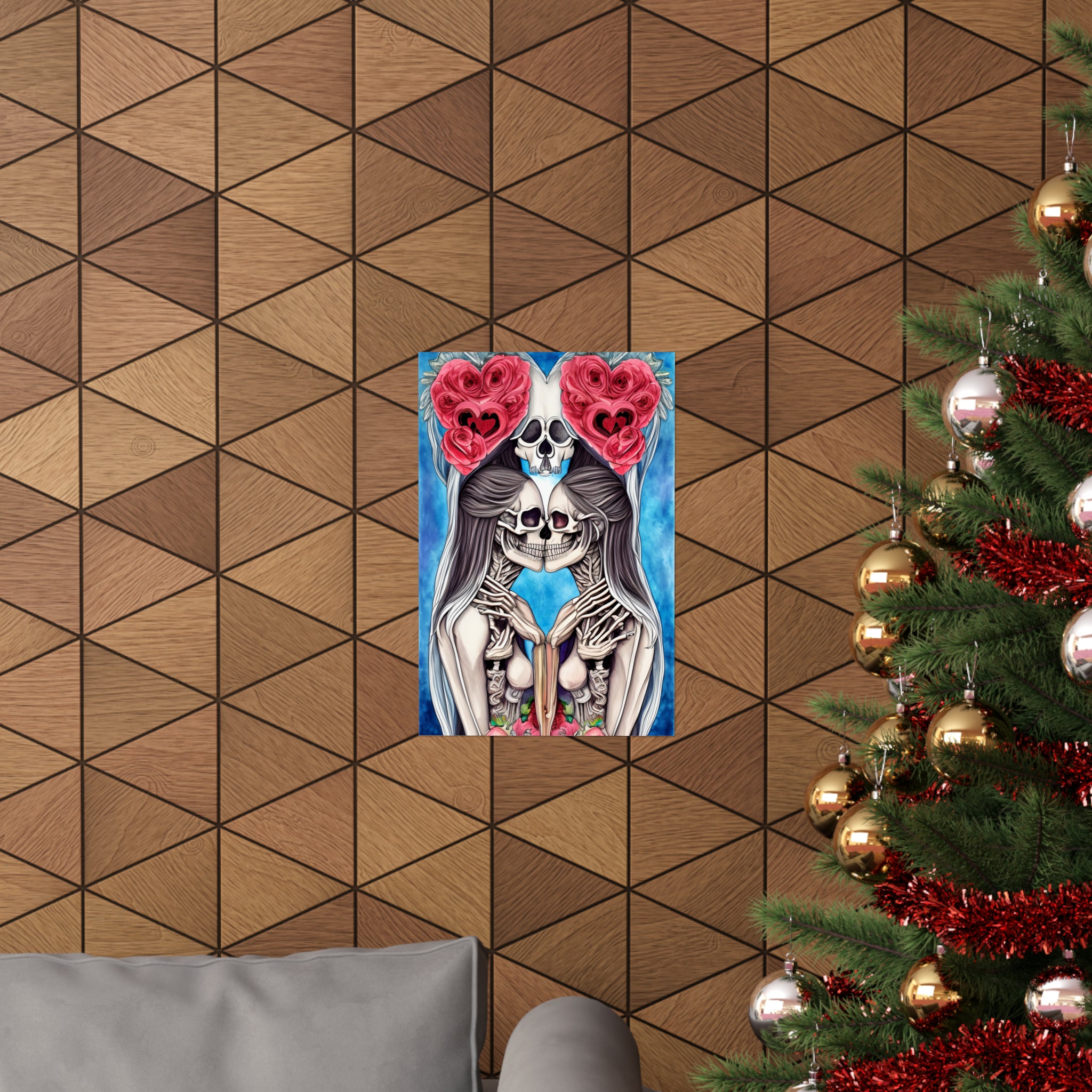 Love Shows No Time Boundaries Skulls, Image By Loewenkind Creations Premium Matte Vertical Posters