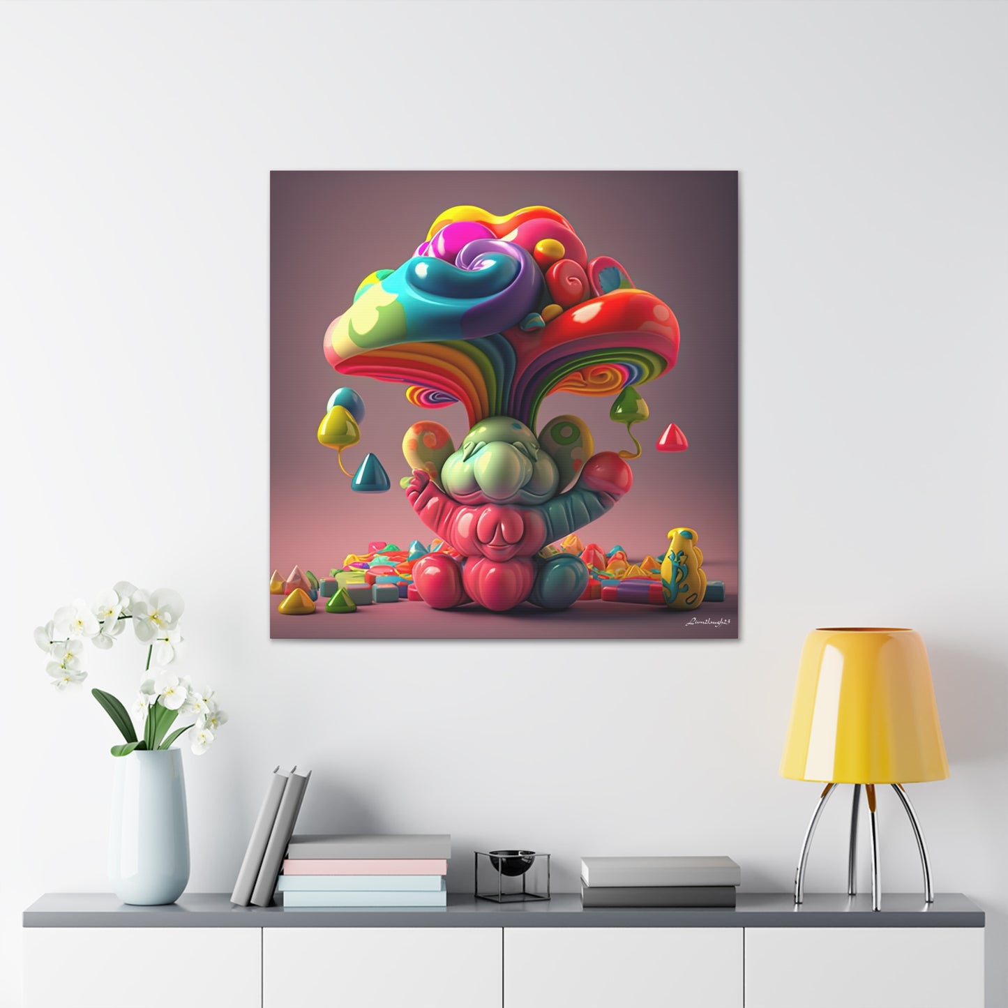 Gummy-Candy Style Mushroom Fun Bliss Cute Animal Canvas Gallery Wraps