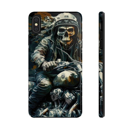 Skull Motorcycle Rider, Ready to Tear Up Road On Beautiful Bike Tough Phone Cases