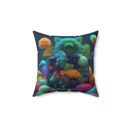 Gummy Bear And Mushroom Bliss Gummies Bliss Spun Polyester Square Pillow