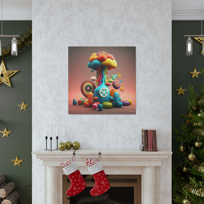 Gummy-Candy Style Mushroom Fun Bliss Canvas Gallery Wraps