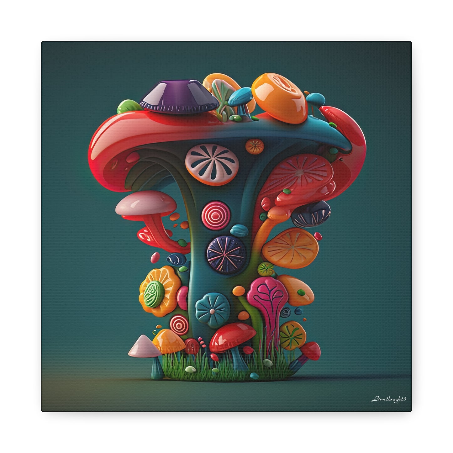 Beautiful Mushroom Luminating Colorful Bliss 9 Canvas Gallery Wraps