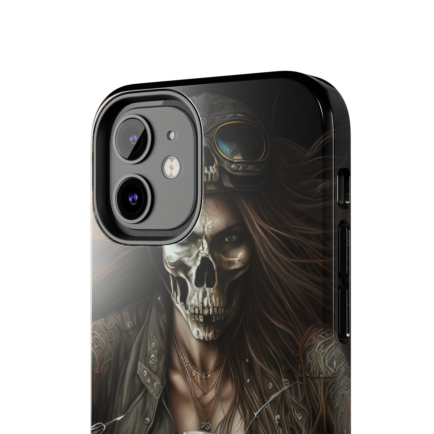 Skull Motorcycle Rider, Ready to Tear Up Road On Beautiful Bike 10 Tough Phone Cases