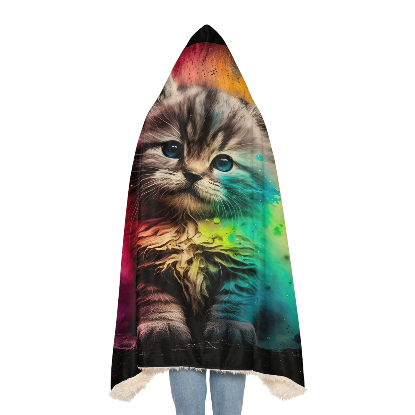 Bold And Beautiful Tie Die Cat Style One Snuggle Blanket