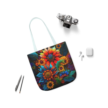 Bold And Beautiful Colorful Flowers Style Two Polyester Canvas Tote Bag (AOP)