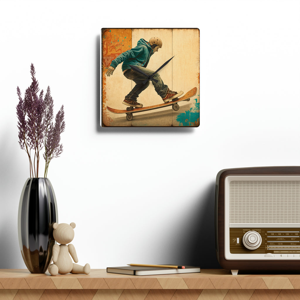 Skateboarding Anytime Style 1 Wall Clock