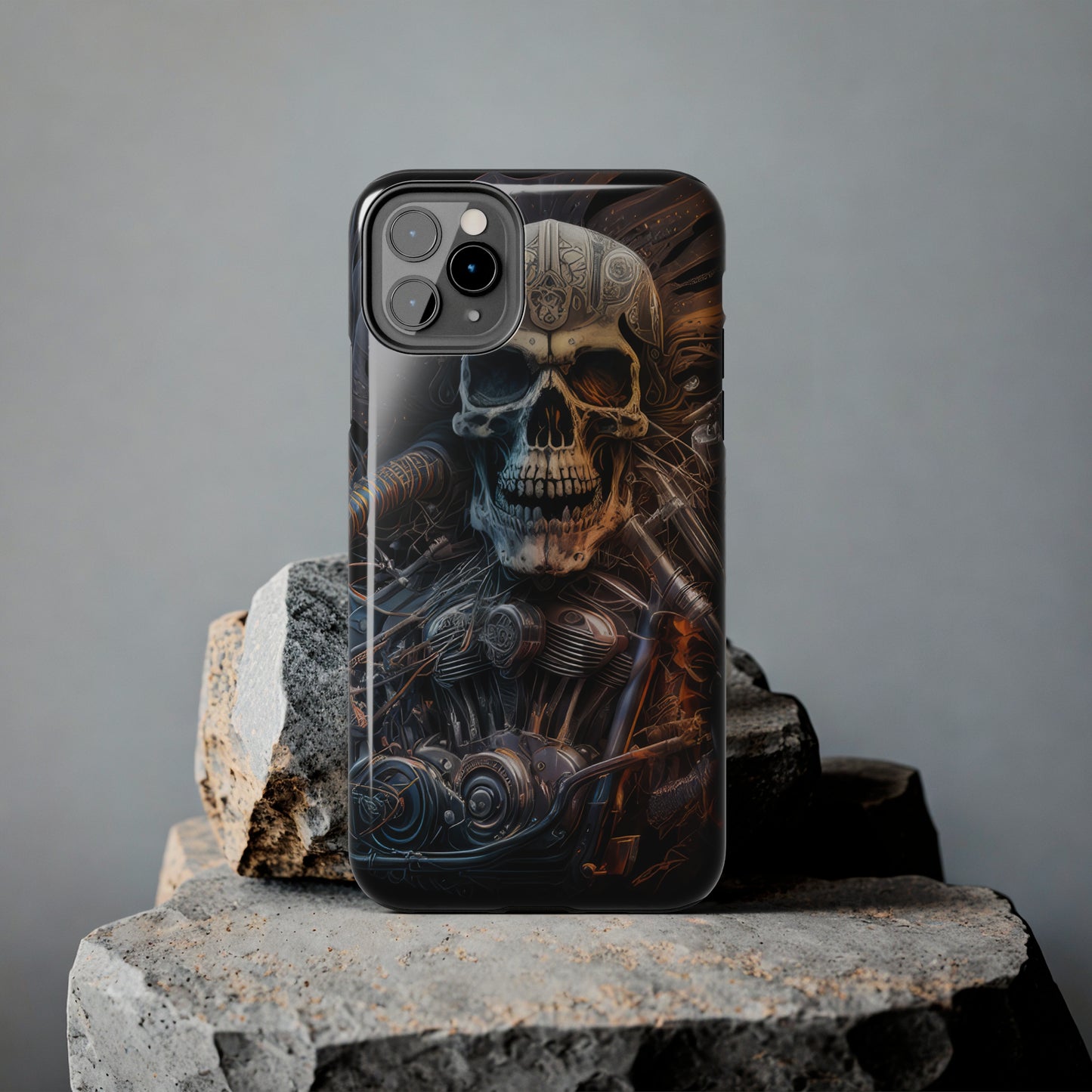 Skull Motorcycle Rider, Ready to Tear Up Road On Beautiful Bike 8 Tough Phone Cases