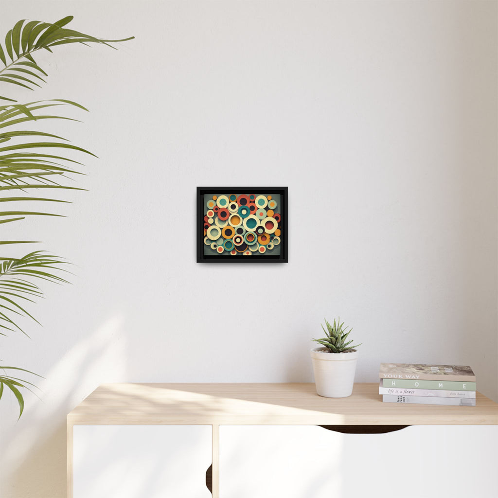 Gathered Circles, Matte Canvas, Framed (Multi-color)