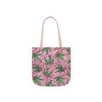Beautifully Pink And Green Gorgeous Designed Marijuana 420 Weed Leaf Polyester Canvas Tote Bag (AOP)