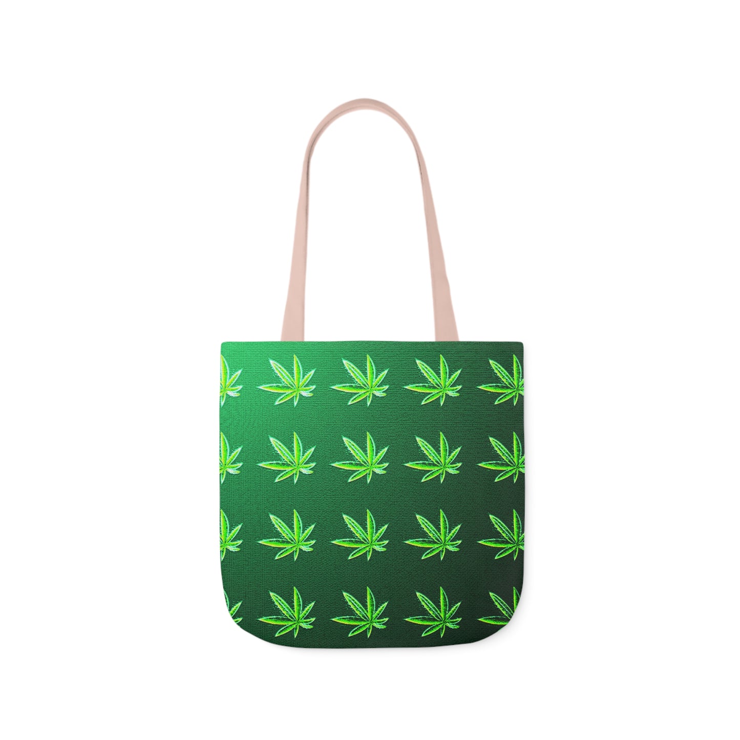 Green Leaf Marijuana Pot Weed Leaf 420 Polyester Canvas Tote Bag (AOP)