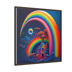 Home Beneath the Rainbow, Art Print — Colorful Modern Wall Canvas