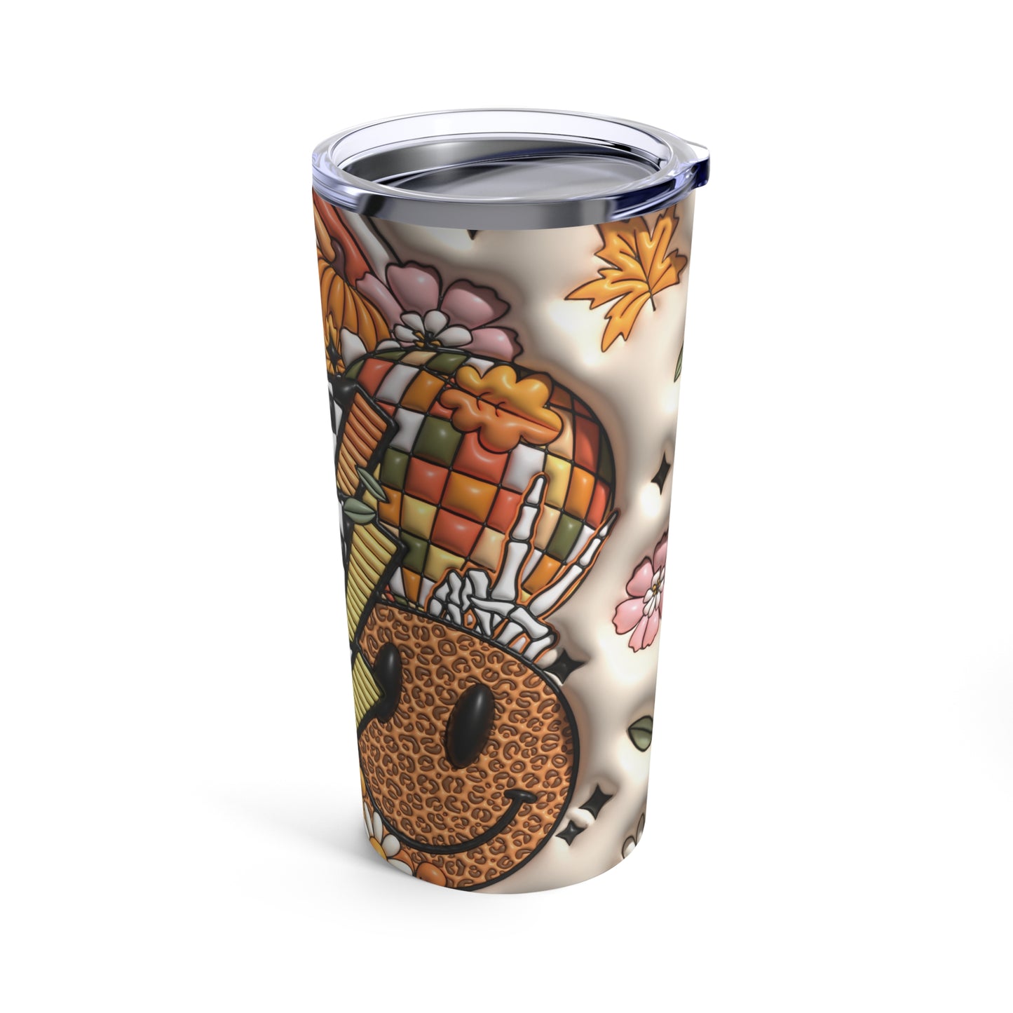 Fall And Halloween Bliss 3-D Puffy Halloween Tumbler 20oz