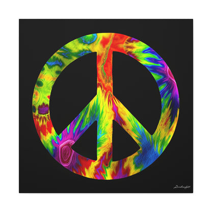 Coolio Tie Dye Hippie Peace Sign 6 Canvas Gallery Wraps