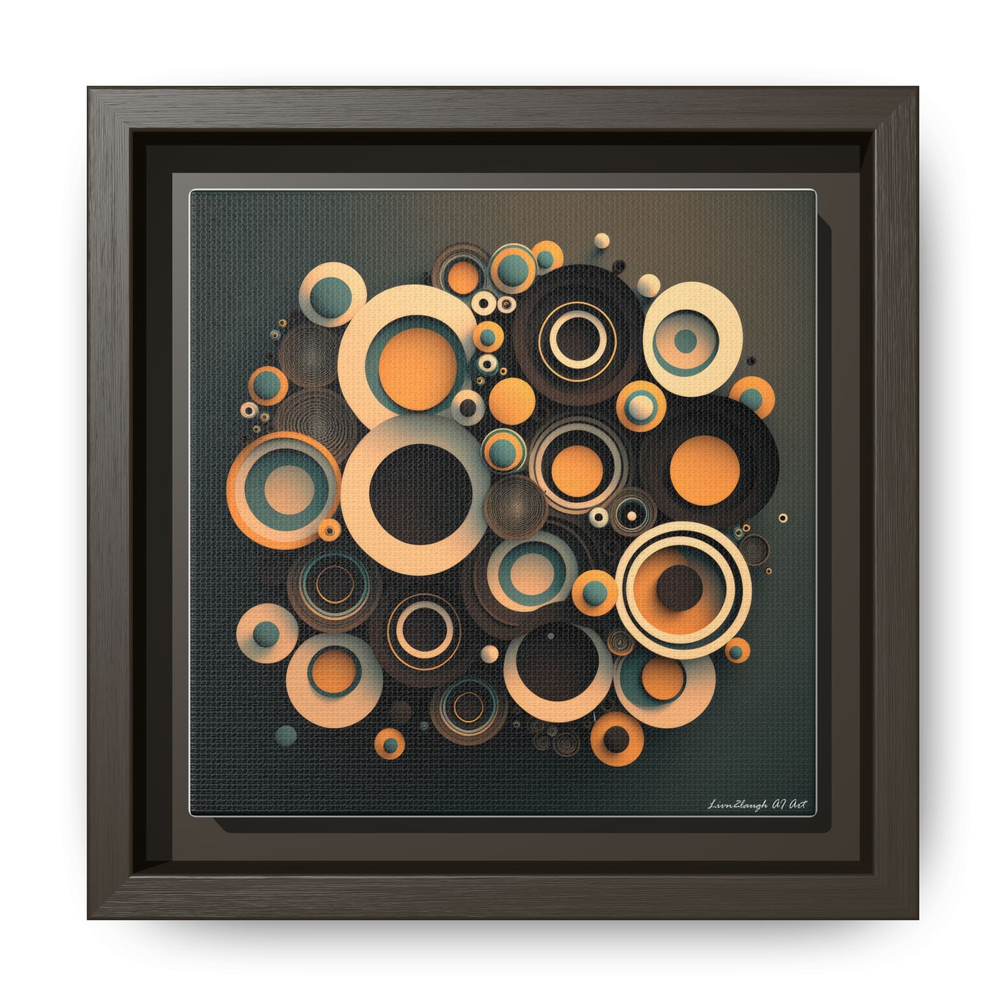 Concentric Harmony, Art Print — Colorful Modern Wall Canvas
