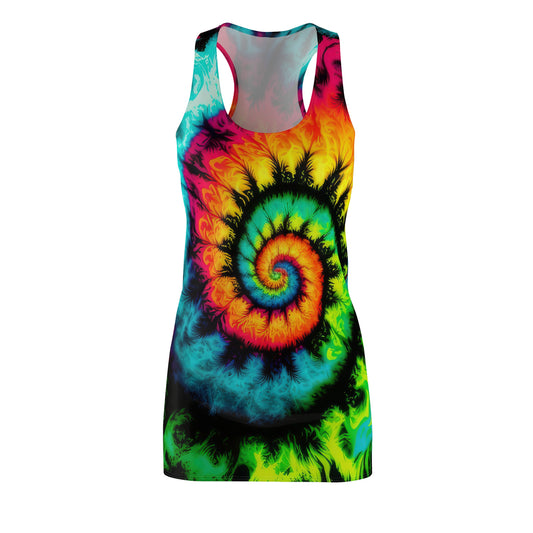 Bold And Beautiful Tie Dye Style Three B, Women's Cut & Sew Racerback Dress (AOP)