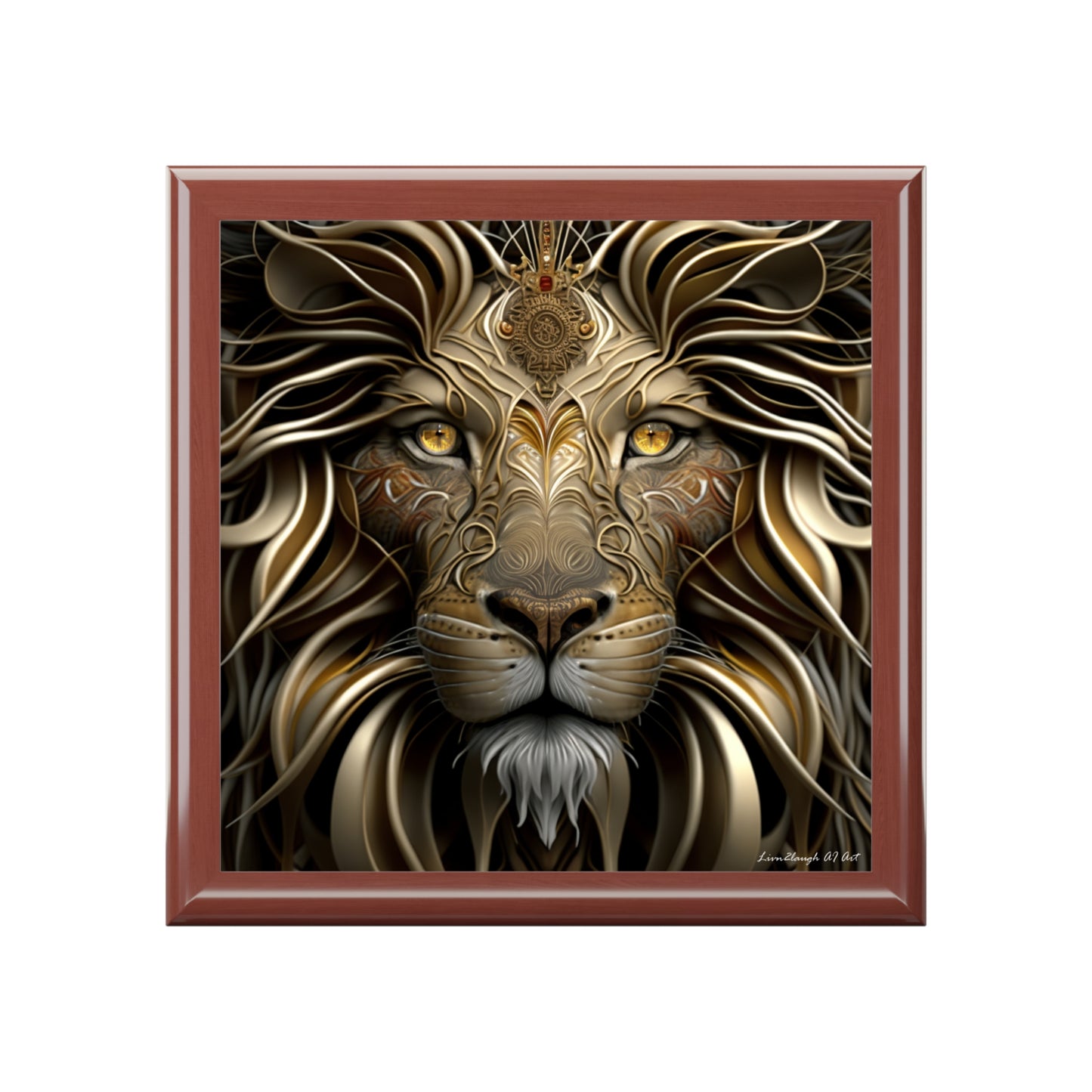 Lion Of The Jungle, Black or Brown Jewelry Box