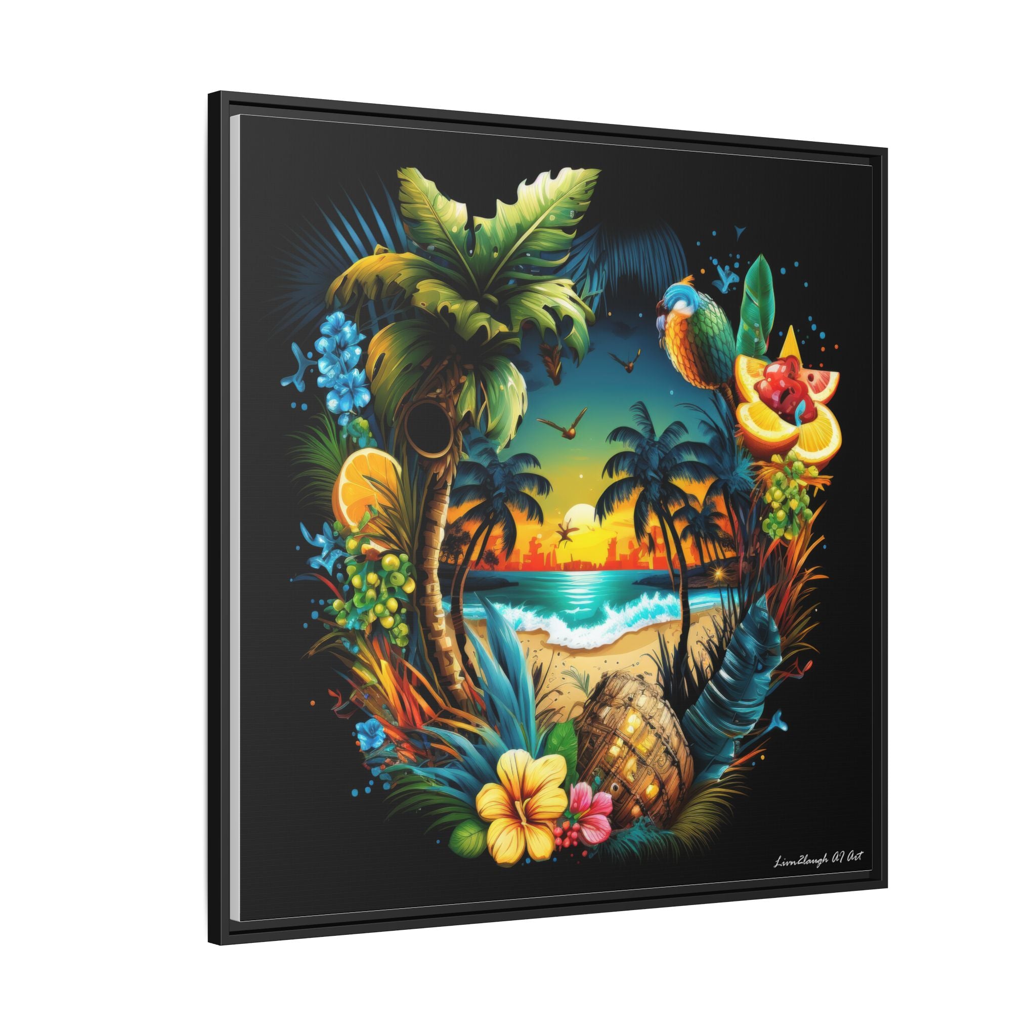 Island Rhythm at Dusk, Art Print — Colorful Modern Wall Canvas