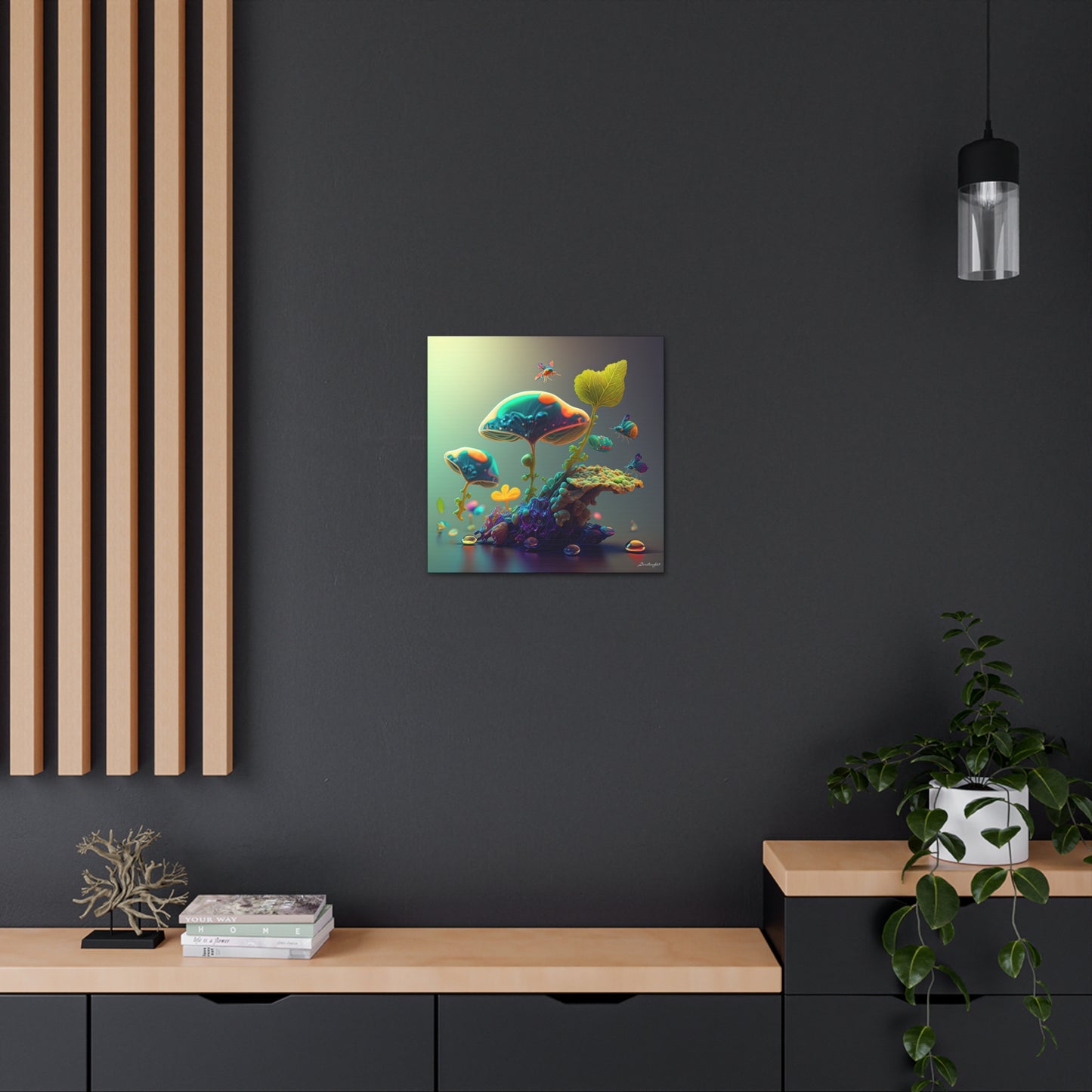 Beautiful Mushroom Luminating Colorful Bliss 6 Canvas Gallery Wraps