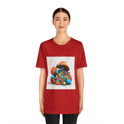 Hippie Mushroom Color Candy Style Design Style 1Unisex Jersey Short Sleeve Tee